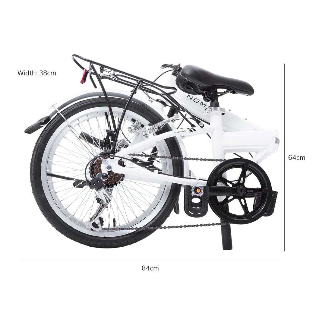 20 Inch Electric Folding Bicycle in Pearl White