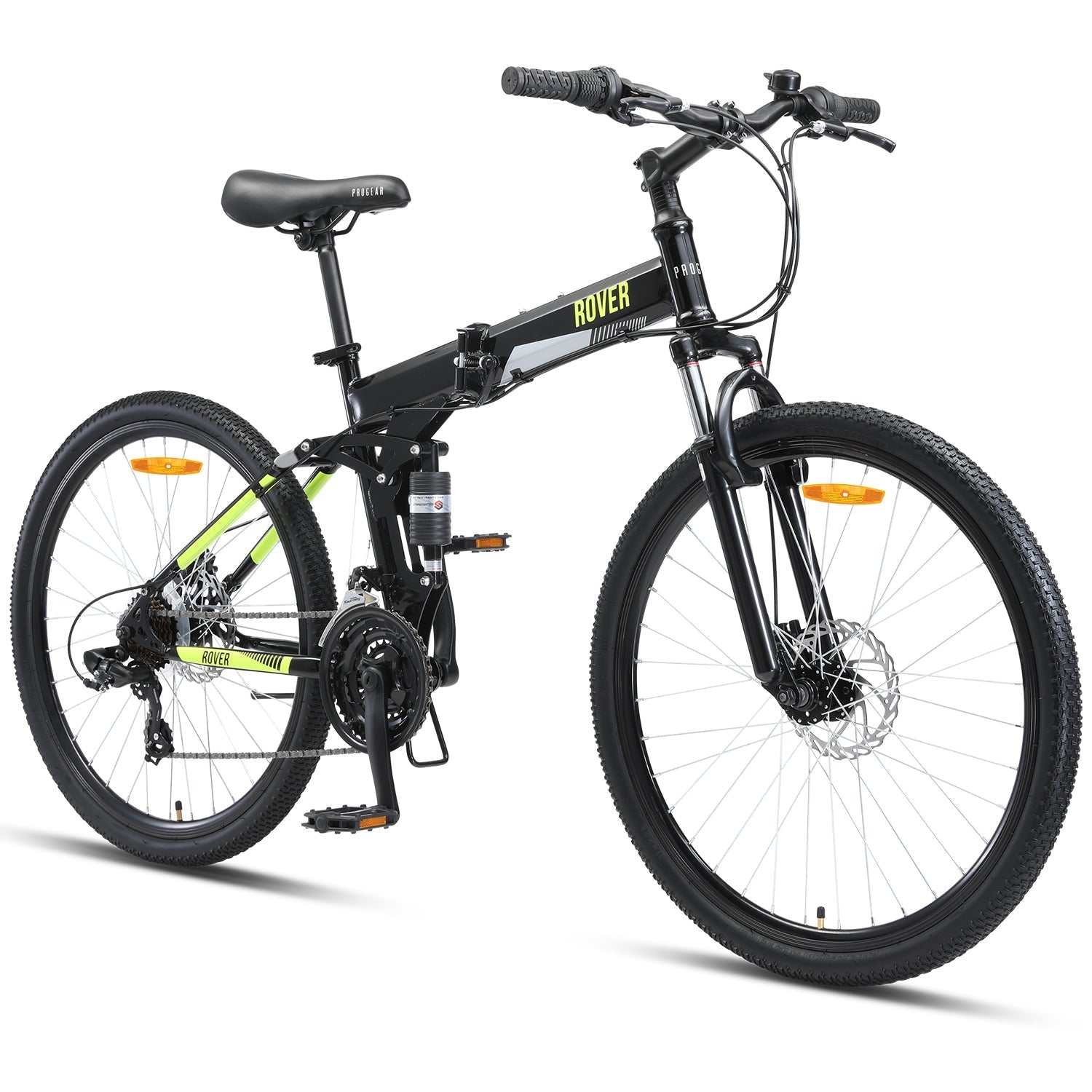 26 Inch Dual Suspension Folding Mountain Bike | Black