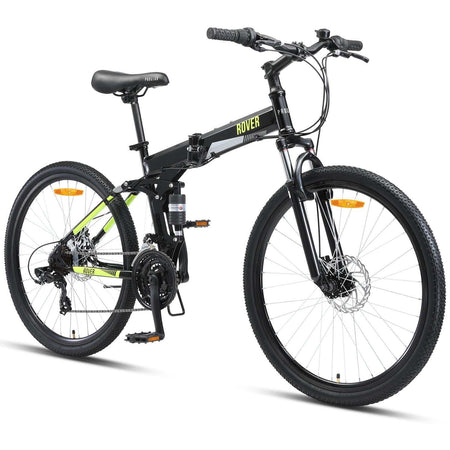 26 Inch Dual Suspension Folding Mountain Bike | Black