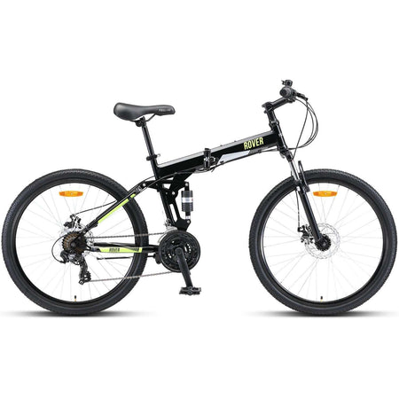 26 Inch Dual Suspension Folding Mountain Bike | Black