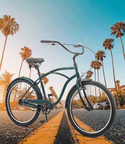 26 Inch Alloy Mens Beach Cruiser Bike | Forest Green