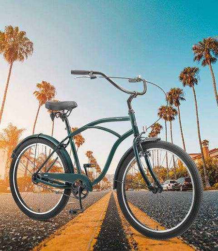 26 Inch Alloy Mens Beach Cruiser Bike | Forest Green