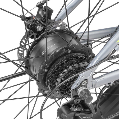 Lightweight 26 Inch Electric Fat Tyre Bike with 8 Speed | Slate