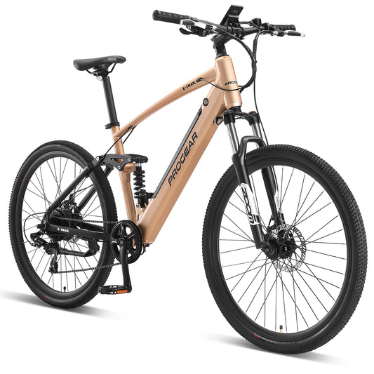 Progear Bikes E-Trail Dual Suspension E-Bike 27.5*18 in Sandstorm"-BicycleLab.com.au