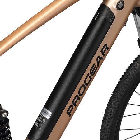 Progear Bikes E-Trail Dual Suspension E-Bike 27.5*18 in Sandstorm"