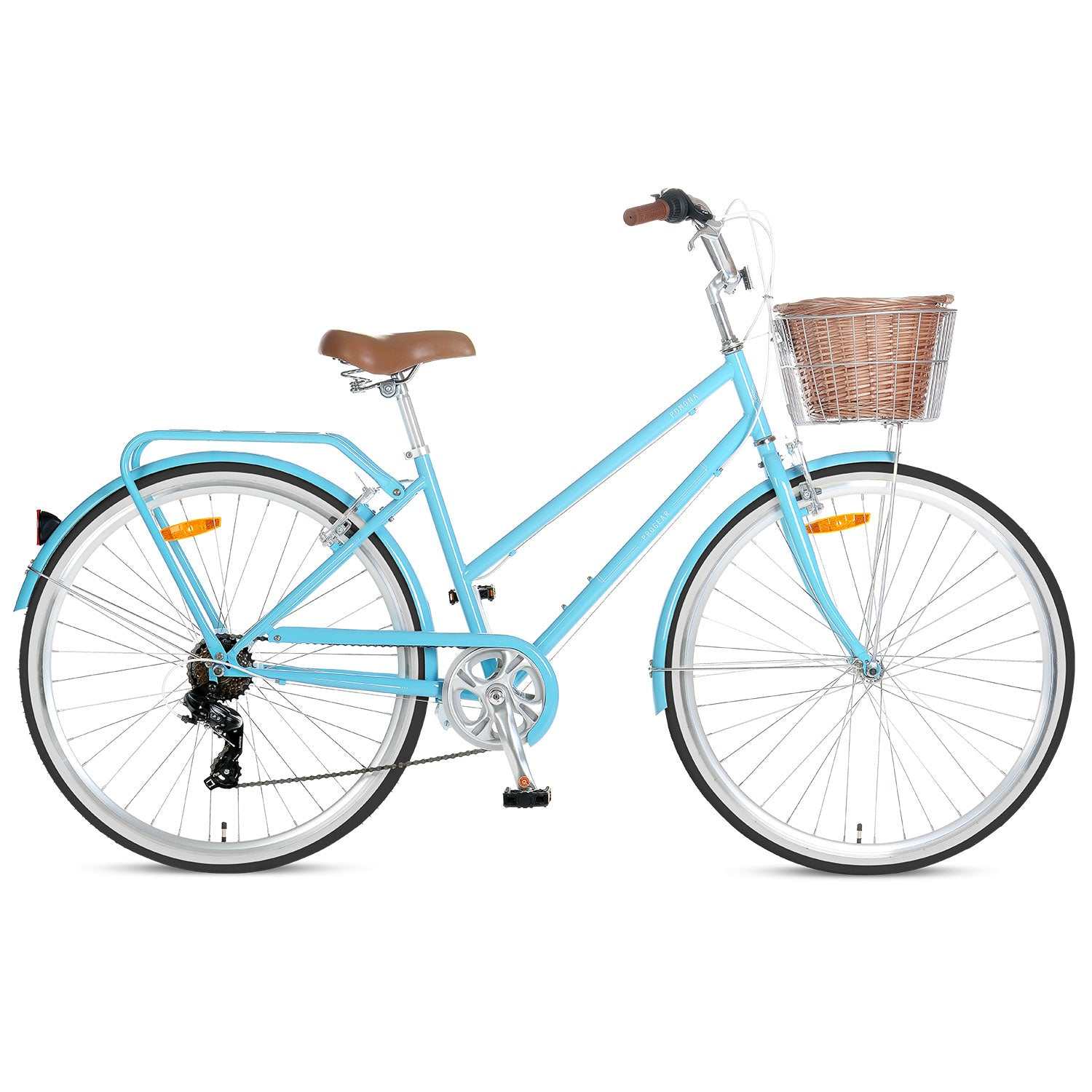700C Ladies Retro Steel Road Bike | Blue