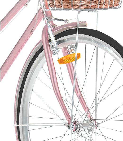 700C Womens Retro Bike with basket | Rose Gold