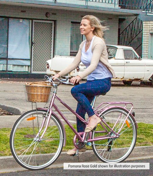700C Womens Retro Bike with basket | Rose Gold
