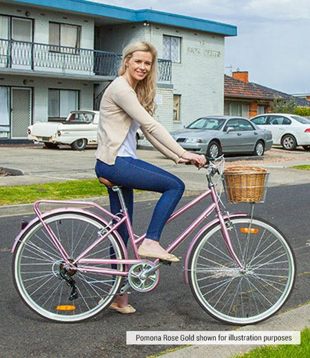 700C Womens Retro Bike with basket | Rose Gold