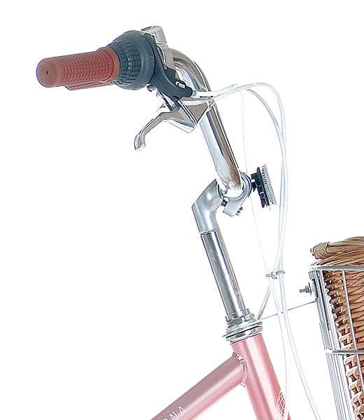 700C Vintage Ladies Bike with Basket with 7 Speed | Rose Gold