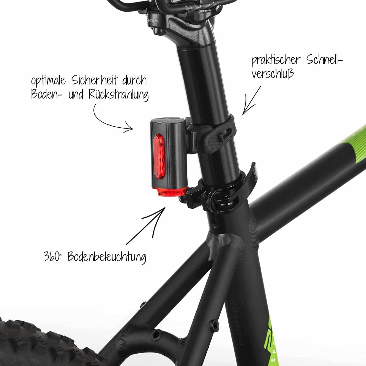 FischerBicycle Rear Light with 360 Floor Light for More Visibility and
