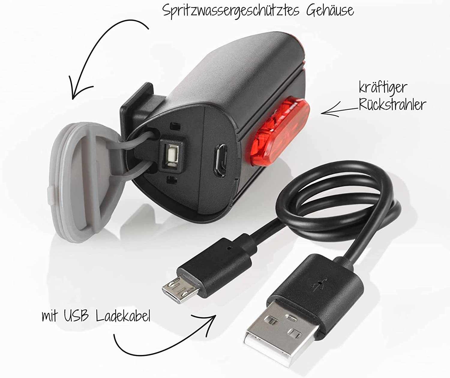 FischerBicycle Rear Light with 360 Floor Light for More Visibility and