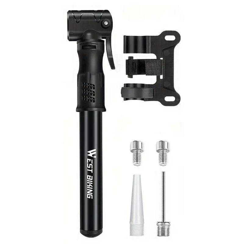 Portable Bicycle Pump Mini Inflatable Tube Pump Tire Inflator for Bike Cycling - Black