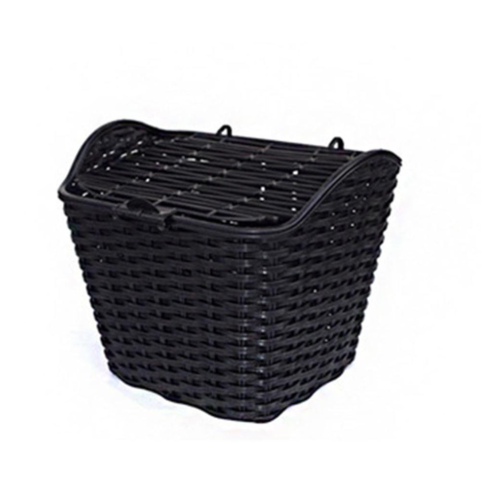 Waterproof Bike Basket With Cover Front Handlebar Black