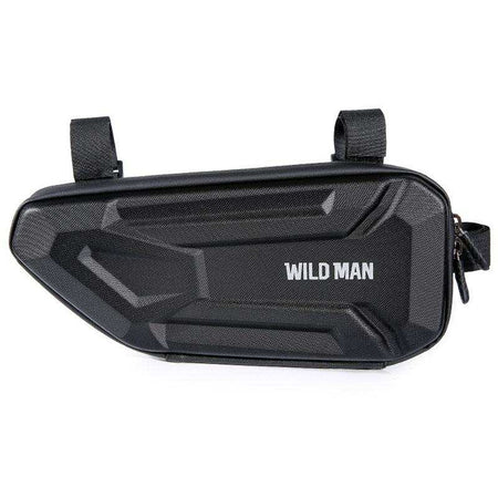 1.2L EVA hard shell triangle bike bag with twill pattern and side zipper