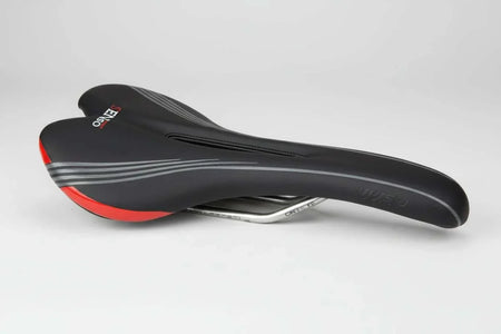 Velo Senso Century racing saddle with carbon base and titanium rails, lightweight and aerodynamic design
