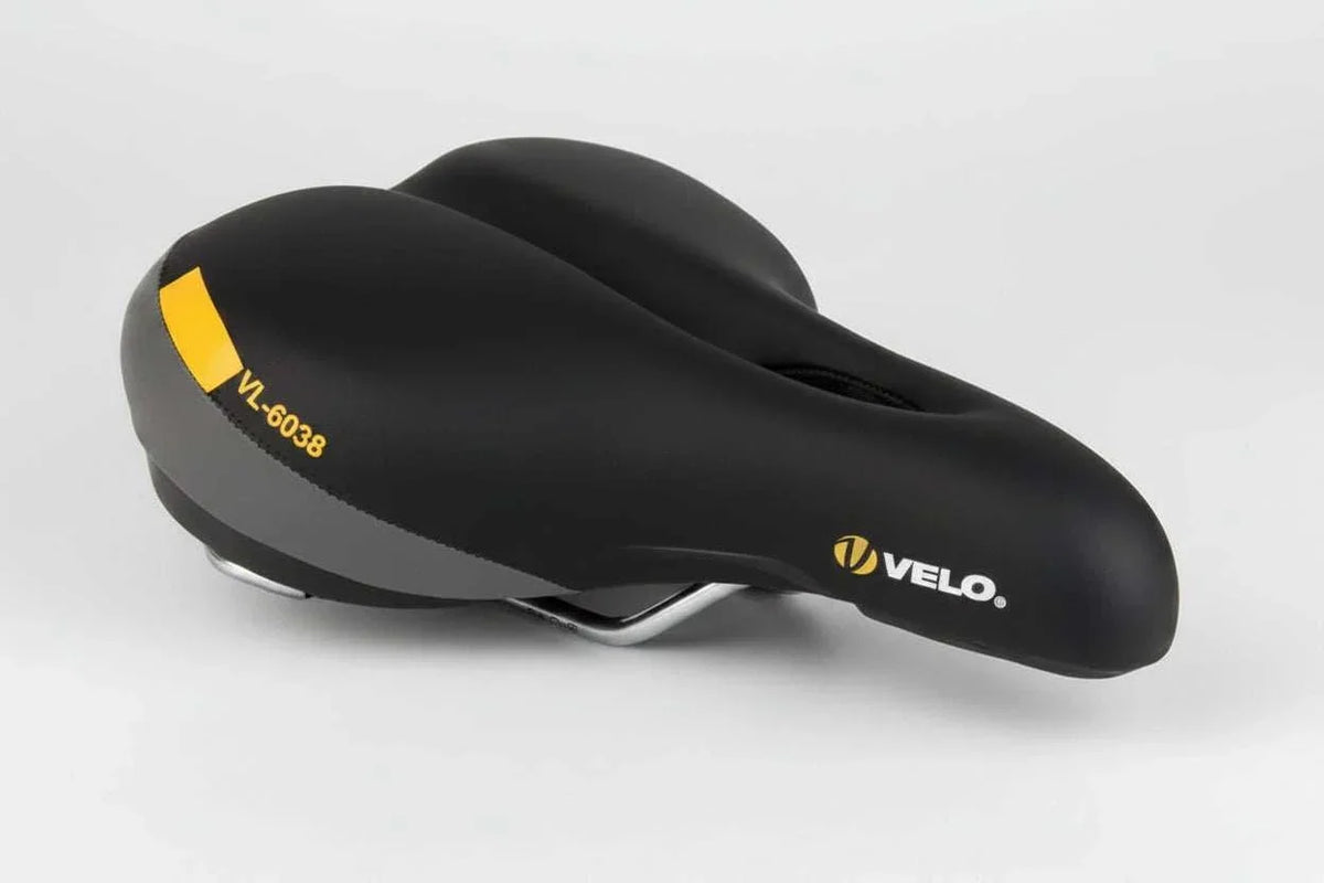 Saddle Velo Plush wide cushioned bike seat for relaxed and comfortable riding 239x187mm