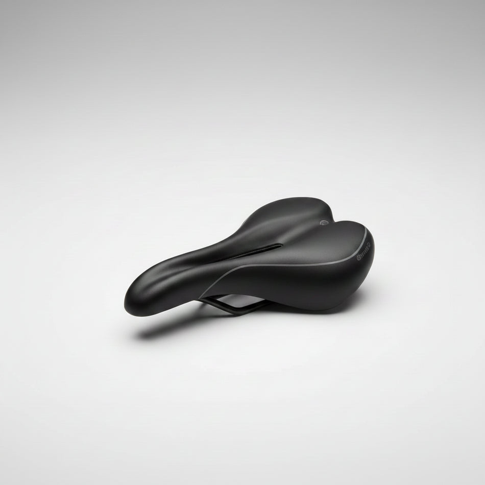 Saddle Velo Voam Swan O butterfly-shaped MTB gel saddle with center cut-out, 255x175mm, lightweight and comfortable for cross-country riding