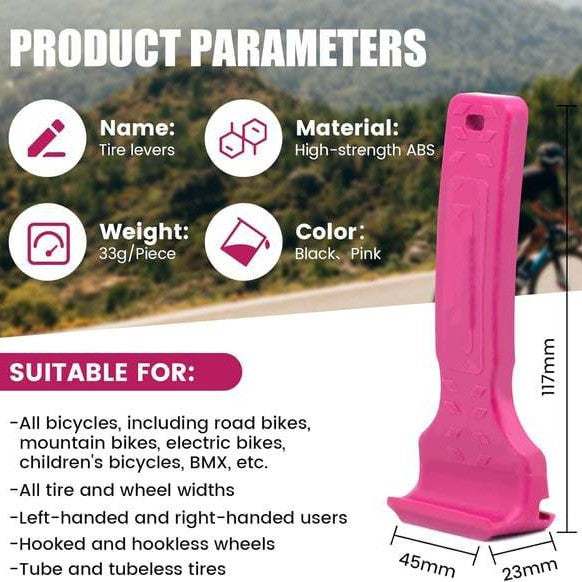 2PCS Pink Durable ABS Bicycle Tire Lever - Easy Tyre Removal & Repair Tool
