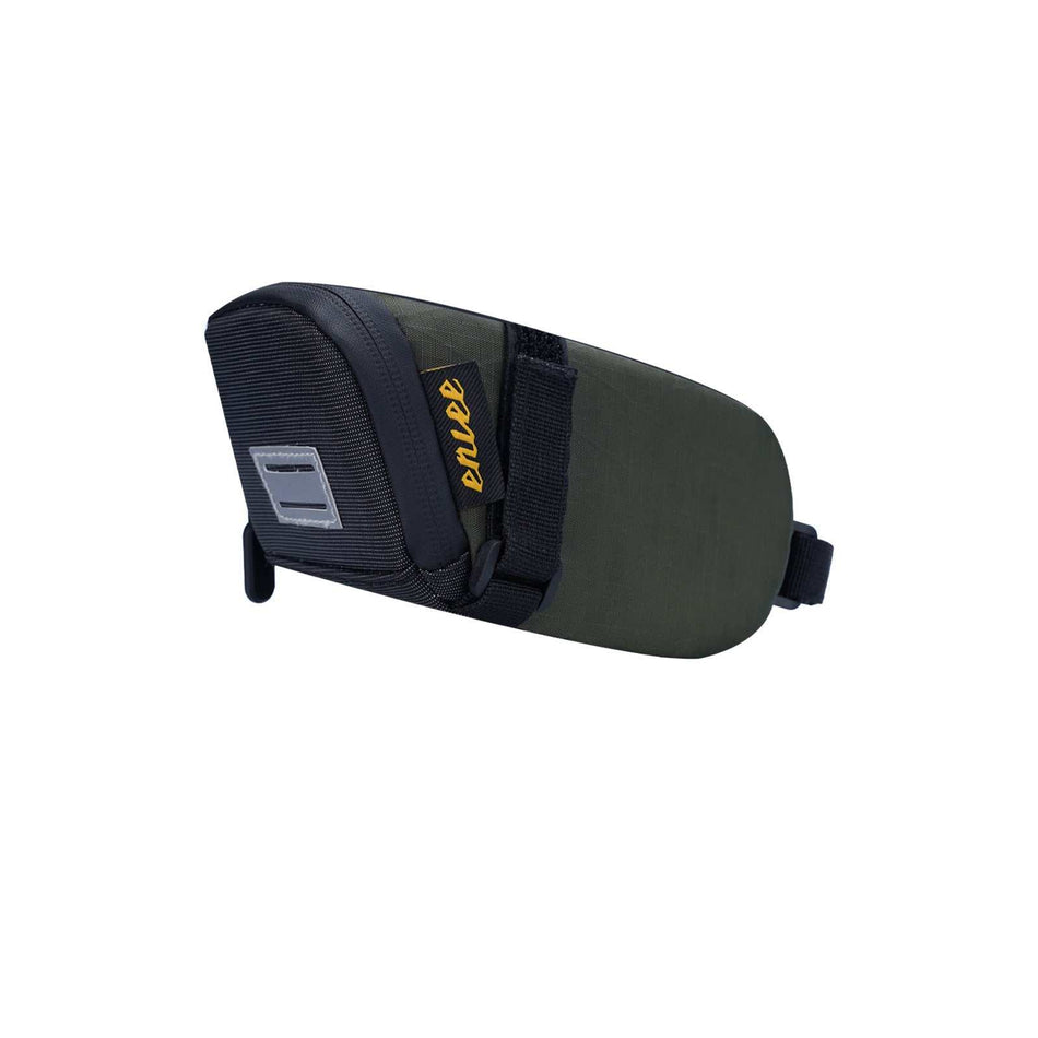 Green And Black Water-Resistant Bicycle Saddle Bag - 1.3L Reflective Seat Pack for Road & Mountain Bikes