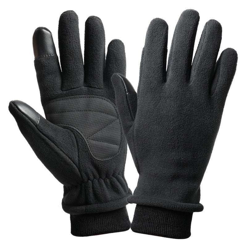 M Black Warm Windproof Touchscreen Gloves - Anti-Slip Grip for Winter Cycling & Outdoor Sports