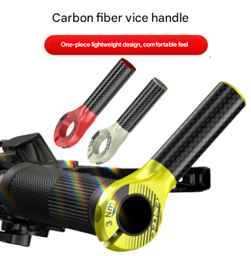 Black and Fluorescent Yellow Ultralight Carbon Fiber Bicycle Bar Ends - Ergonomic Anti-Slip Grips for MTB & Hybrid Bikes (22.2mm)