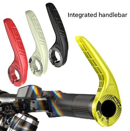 Fluorescent Yellow Ultralight Ergonomic Bike Bar Ends - High-Strength Composite Horn Grips (22.2mm)