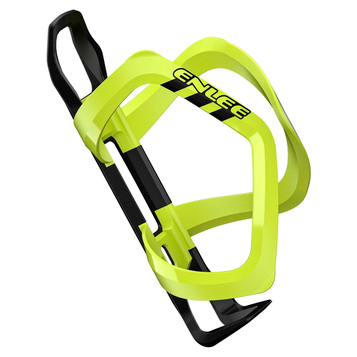 Fluorescent yellow ultra lightweight bicycle water bottle cage made of polycarbonate and glass fibre for road and mountain bikes