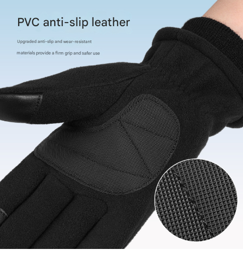 XS Black Winter Fleece Touchscreen Gloves - Warm & Water-Repellent for Cycling & Outdoor Sports