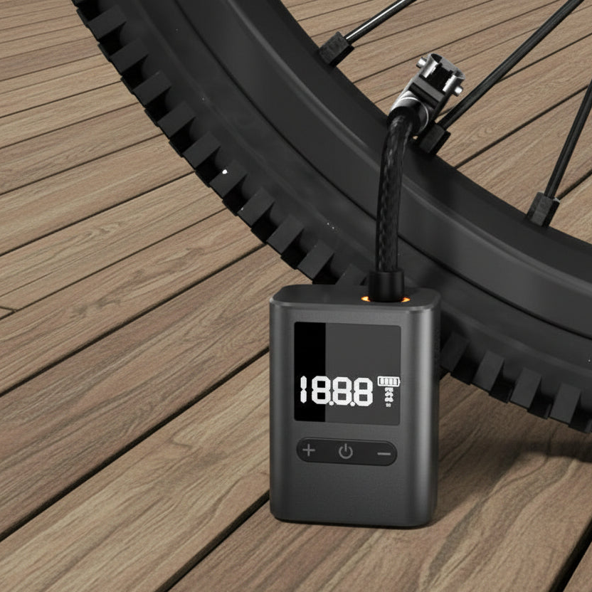 Compact Digital Display Air Pump - 100 PSI, Portable Electric Inflator with Automatic Stop(black)
