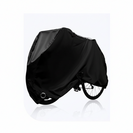 Black size M all-weather bicycle cover with lock hole and storage bag