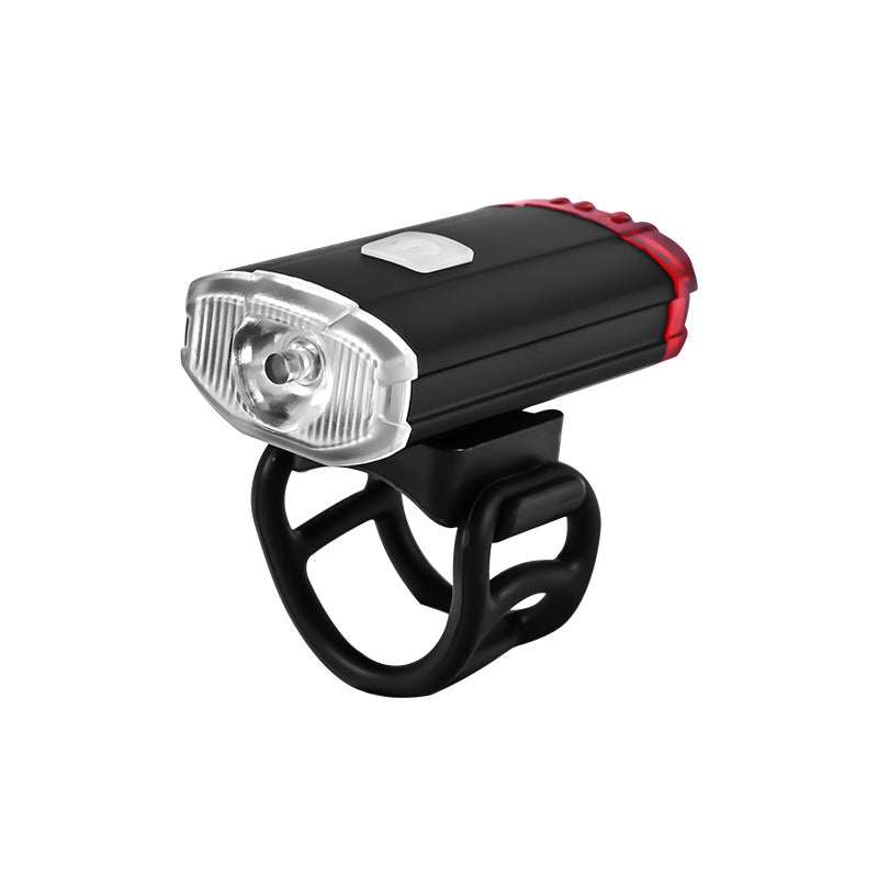 Compact USB rechargeable mini bike light with dual white and red LED safety lights, waterproof and lightweight design