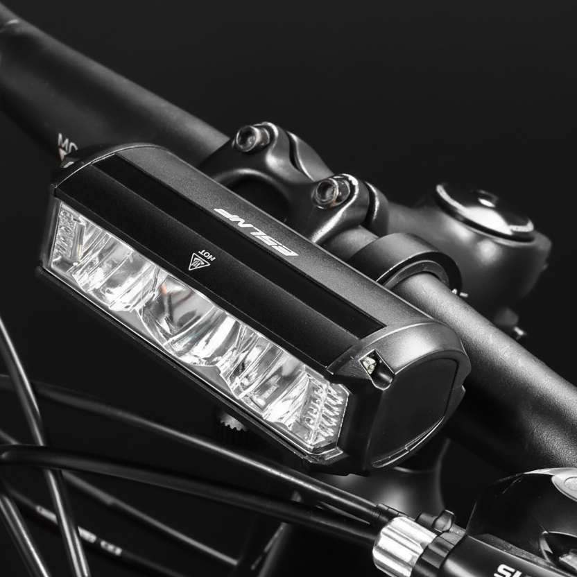 EOS630 1700 Lumen High Brightness Bike Light with Single Bracket Mount - 4000mAh Long Life USB Rechargeable Battery - Aluminium Alloy Horizontal Headlamp for MTB & Road Cycling
