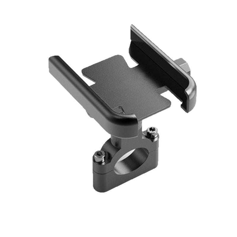 New M1 aluminium motorcycle phone holder mounted on handlebar with 360-degree rotation and mechanical screw lock