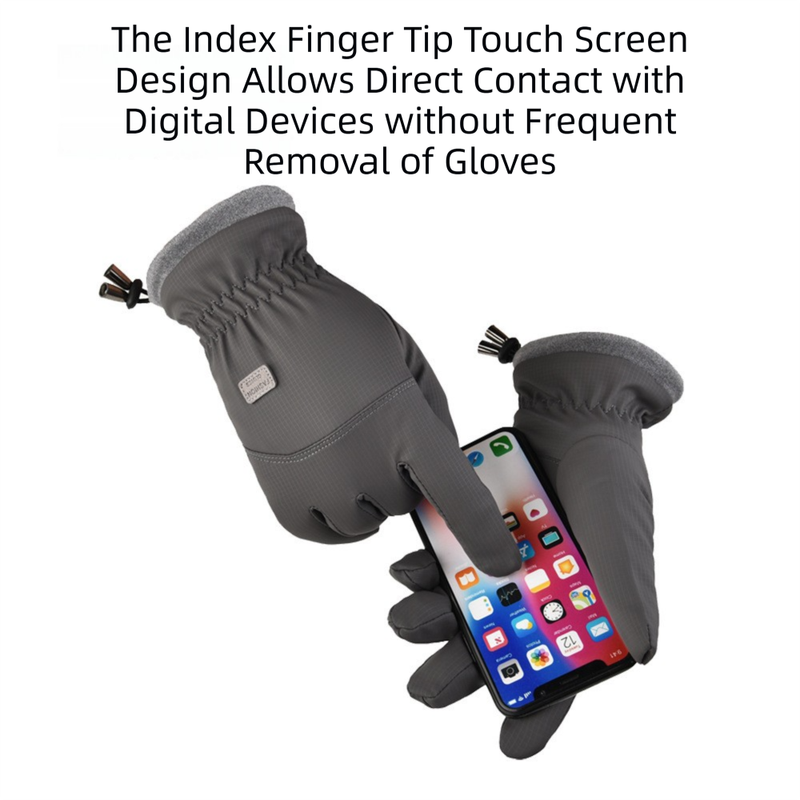 2-Pair Grey Thermal Winter Gloves for Men and Women - Waterproof Windproof & Touchscreen Compatible Gloves for Skiing, Cycling & Winter Travel(M Size)