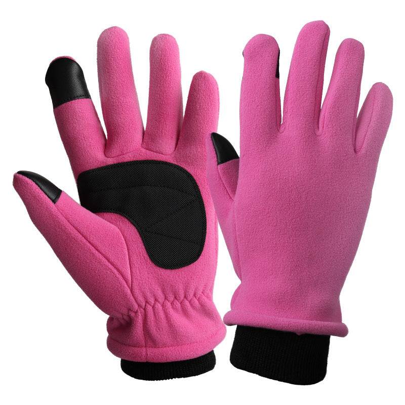 XL pink winter thermal touchscreen gloves with windproof and anti-slip features