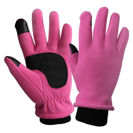 XL pink winter thermal touchscreen gloves with windproof and anti-slip features