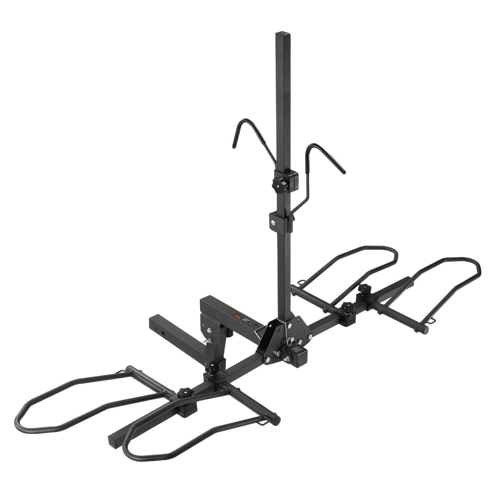 Heavy duty 2-bike hitch mount rack with 160lb capacity and anti-wobble system
