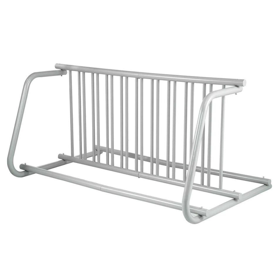 Heavy-duty 10-bike dual side floor bike rack with durable steel frame and powder-coated finish
